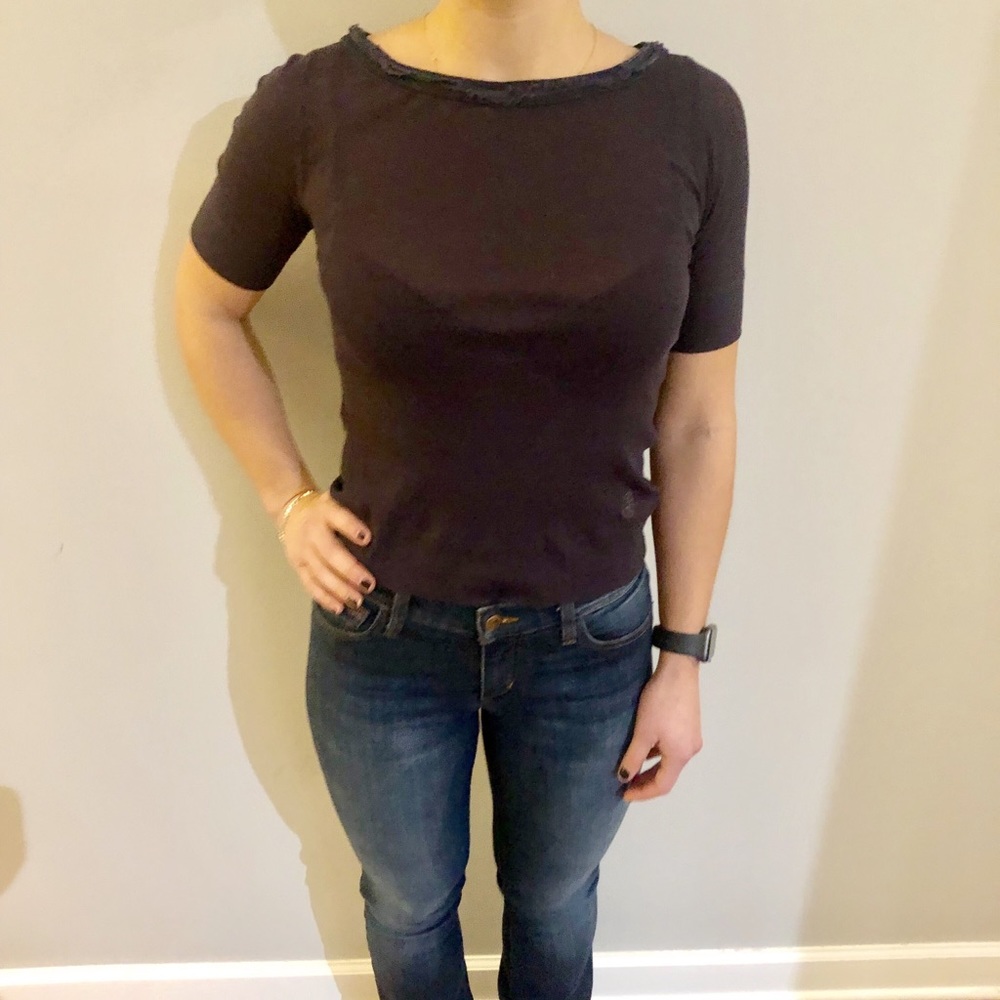 Tory Burch Navy Blue Cotton Top